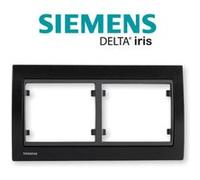 Siemens - plaque double horizontale métal noir noir
