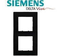 Siemens - plaque double noir siemens delta viva noir G