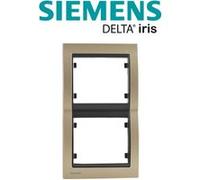 Siemens - plaque double verticale métal champagne G