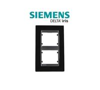 Siemens - plaque double verticale noir delta iris