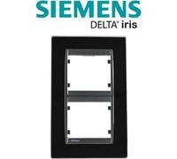 Siemens - plaque double verticale noir delta iris noir