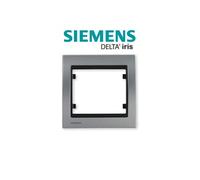 Siemens - plaque simple métal aluminium delta iris aluminium G
