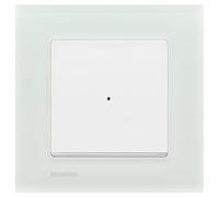 SIEMENS - Plaque simple VERRE BLANC MAT + Poussoir lumineux BLANC DELT MEGA