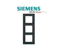 Siemens - plaque triple anthracite delta viva