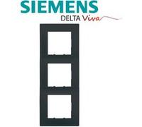 Siemens - plaque triple anthracite delta viva anthracite
