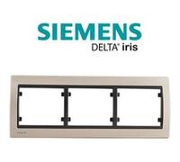 Siemens -plaque triple horizontale métal champagne