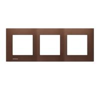 SIEMENS - Plaque Triple Métal Marron Siemens DELTA VIVA