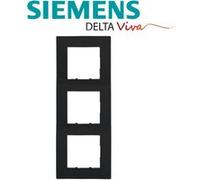 Siemens - plaque triple noir siemens delta viva noir G
