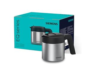 Siemens Pot thermique, capacité d'1 L de café, accessoire original pour série EQ, thermos en acier inoxydable, argent, TZ40001