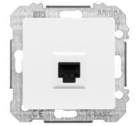 SIEMENS - Prise RJ45 Delta Mega - Catégorie 6 encastrée blanche avec support et mécanisme, réseau Internet et multimédia