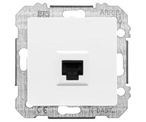 SIEMENS - Prise RJ45 Delta Mega - Catégorie 6 encastrée blanche avec support et mécanisme, réseau Internet et multimédia