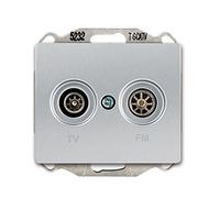 Siemens - prise tv/fm aluminium delta iris aluminium