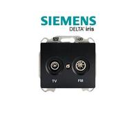 Siemens - prise tv/fm anthracite delta iris