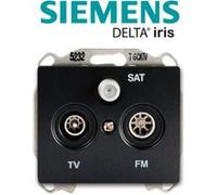 Interrupteur GENERIQUE Siemens - prise tv/fm/sat anthracite delta iris