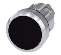 Siemens Bouton-poussoir 3SU1050-0AB10-0AA0 collerette métal, brillant, actionneur plat noir, 1 pc