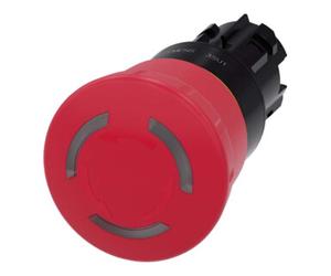 siemens Siemens Indus.Sector Bouton-poussoir champignon d'arrêt d'urgence 22 mm, rond, rouge 3SU1001-1HB20-0AA0 Quantité:1