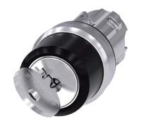 Siemens 3SU10504BF110AA0 3SU1050-4BF11-0AA0 Commutateur à clé collerette métal, finition brillante noir 1 x 90 ° décrochage par clef 1 pc(s)