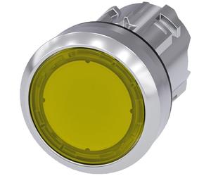Siemens Sirius ATC - Poussoir 22 mm ronde métallique/A brillant jaune bouton rasante