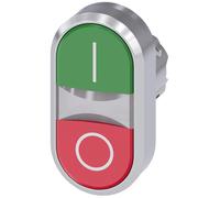 Siemens Sirius ATC - Poussoir double 22 mm ronde métallique/A brillant vert uni rouge ou