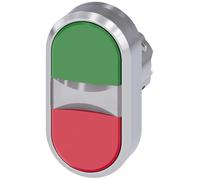 Siemens Sirius ATC - Poussoir double rond métallique/A brillant vert rouge bouton rasante