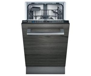Siemens SR61IX05KE iQ100 Lave-vaisselle entièrement intégré 45 cm, panier à couverts, varioSpeed Plus, infoLight, fonctionnement efficace et silencieux, Home Connect, smartStart, aquaStop, noir