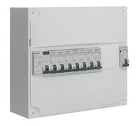 Siemens – Tableau 1 rangée pré-équipé – 1 interrupteur différentiel 40A type AC, 8 disjoncteurs