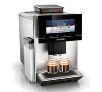 Siemens, machine à café automatique EQ900 TQ903D03, contrôle par l'application, écran tactile, mode barista, AromaBoost, réduction du bruit, broyeur premium, nettoyage à la vapeur, 1 500 W, inox