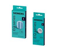 Siemens TZ80001 Lot de 10 pastilles de nettoyage, avec 3 tablettes détartrantes, pour les machines à café de la série EQ