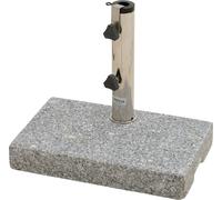 Siena Garden 213345 Pied de parasol en granit pour balcon ; Couleur : gris ; Poids jusqu'à : 25 kg