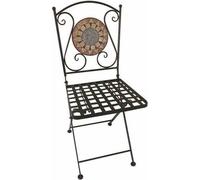 Siena Garden 380-807 Prato Chaise pliante fer mosaïque, noir/mat (1 pièce)