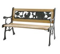Kindergussbank Zoo-Park Fer Vert Antique Bois Dur Nature, 41x84x52, 5cm Banc