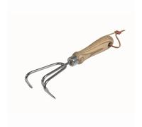 Siena Garden 599443 ClassicLine Petit cultivateur ClassicLine acier inoxydable avec manche en bois, argenté/naturel (1 pièce)