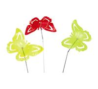 Siena Garden Attrape-Soleil Lot de Papillon, 3 pièces, Verre Acrylique, 17,8 x 17,8 x 95 cm Multicolore