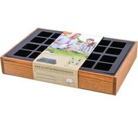 SIENA GARDEN Caisse en bois massif pour la culture avec plaque à 24 pots