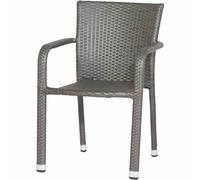 Siena Garden Chaise empilable Minas, 60 x 56 x 83 cm, Armature Aluminium, Surface : Gardino tressé en Titane