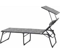 Siena Garden Chaise longue de camping Natura avec toit, aluminium