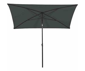 Siena Garden City Parapluie central anthracite/gris 140 x 210 cm - Armature en acier anthracite - Housse 100% polyester - 160 g/m² - Gris - Indice de protection solaire UPF 50+