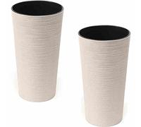 Siena Garden Eco Locon Lot de 2 Pots de Fleurs Blanc 25 cm