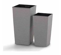 Siena Garden Eco Nizza Lot de 2 Pots Jardinière Gris