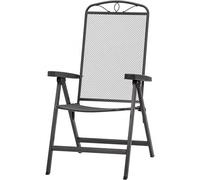 Siena Garden Fauteuil pliant Elda Plus en métal déployé, gris fer