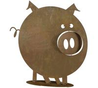 Siena Garden Figurine décorative cochon Tôle dacier marron