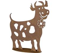 Siena Garden Figurine décorative vache amusante Tôle dacier marron