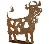 Siena Garden Figurine décorative vache amusante Tôle dacier marron
