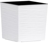 SIENA GARDEN Jardinière NIZZA GROOVE, blanc aspect rainuré, 25 x 25 x 26 cm