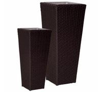 Siena Garden Luzern 658546 Pot de fleurs Noir 50 x 50 x 105 cm Corde