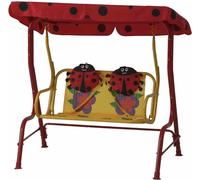Siena Garden Marie Balançoire pour enfants, balançoire hollywoodienne, toit en polyester avec motif de coccinelle