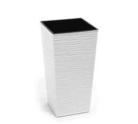 Pot Nizza, Blanc Rillenoptik, 30x57cm Plastique Cache-Pot Avec Utilisation