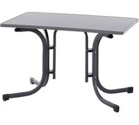 Siena Garden Paco N61377 Table de jardin acier, Mélaminé anthracite (mat), ardoise, antique