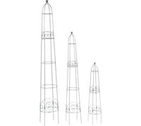 SIENA GARDEN Set d'obélisques Bastos, 3 pièces métal gris foncé, sous-galvanisé