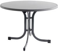 Siena Garden T60678 Table de jardin acier, Mélaminé anthracite (mat), ardoise, antique